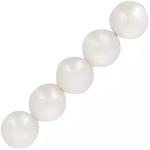 Perle rotonde in resina opaca 4 mm - Bianco perlato x20