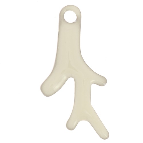 Ciondoli in corallo 16x8 mm in resina epossidica - Crema x6