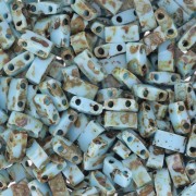 Perline Miyuki Half Tila 5x2,3x1,9 mm HTL-4514 - Blu turchese Picasso x100 g