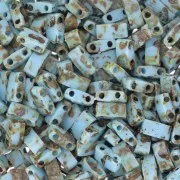Perline Miyuki Half Tila 5x2,3x1,9 mm HTL-4514 - Blu turchese Picasso x100 g