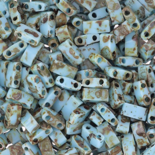 Perline Miyuki Half Tila 5x2,3x1,9 mm HTL-4514 - Blu turchese Picasso x100 g