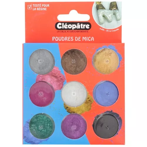 Assortimento di 9 vasetti di polveri Cleopatra Mica - Multicolore