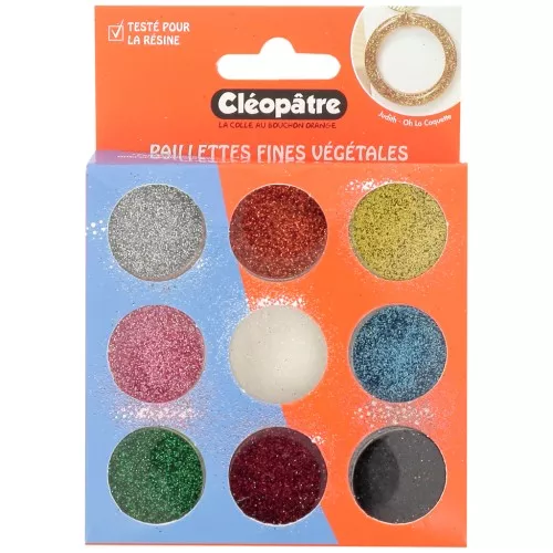 Assortimento di 9 vasi di Brillantini per piante fini Cleopatra - Multicolore