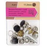 - Boutons pressions et outil de pose 11.5 mm - Noir x6 Boutons pressions et outil de pose 11.5 mm - Noir x6