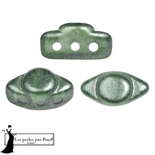 Perle di vetro Volos® by Puca® 4x8 mm - Riviera Bottle Green x10g
