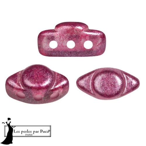 Perle di vetro Volos® by Puca® 4x8 mm - Riviera Siam Fucsia x10g