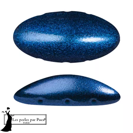 Athos 3D 3 fori® di Puca® 20x10 mm -Caribbean Blue Metallic Mat x1