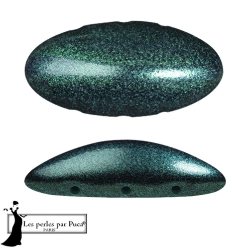 Athos 3D 3 fori® di Puca® 20x10 mm - Emerald Metallic Mat x1