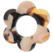 Pendente a forma di fiore in acetato da 18 mm - Tartaruga - Salmone - Marrone x1