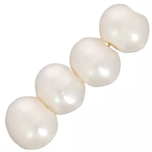 Perle rotonde d'acqua dolce da 10 mm - foro grande da 3 mm - Grado A+ - Bianco perlato x4