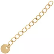 Catena di estensione maglia rombo 44 mm e medaglia - Acciaio inox 304L Dorato x1