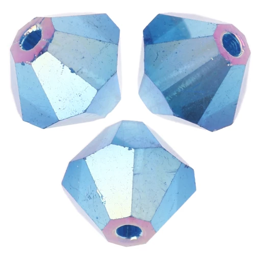 Perle rondelle Preciosa - Biconi 5 mm - Capri Blue AB 2X x12