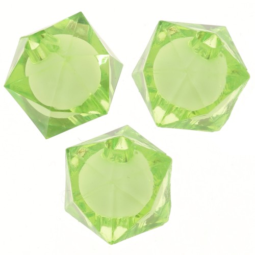 Perle quadrate sfaccettate in acrilico trasparente da 10 mm - Verde chiaro x10