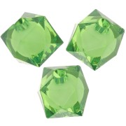 Perle quadrate sfaccettate da 10 mm in acrilico trasparente - Verde x10|raw }}