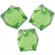 Perle quadrate sfaccettate da 10 mm in acrilico trasparente - Verde x10