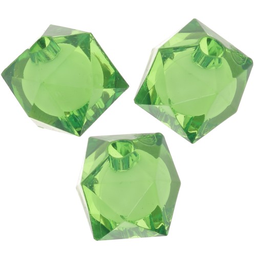 Perle quadrate sfaccettate da 10 mm in acrilico trasparente - Verde x10