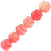 Perle di fiori 6 mm - sintetiche - corallo chiaro x10