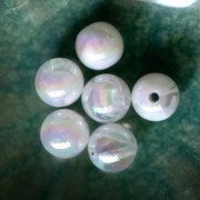 Perle acriliche rotonde 13,5 mm - Trasparente effetto AB x6