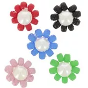 Regalo - Perle di fiori - margherita - 10 mm - Colori casuali x2