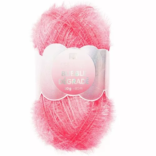 Creative Bubble - Filato all'uncinetto per spugna tawashi - Rosa neon sfumato x1