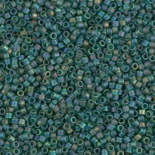 Miyuki Delica 11/0 DB0859 -  Mat Transparent Dark Emerald AB x8g