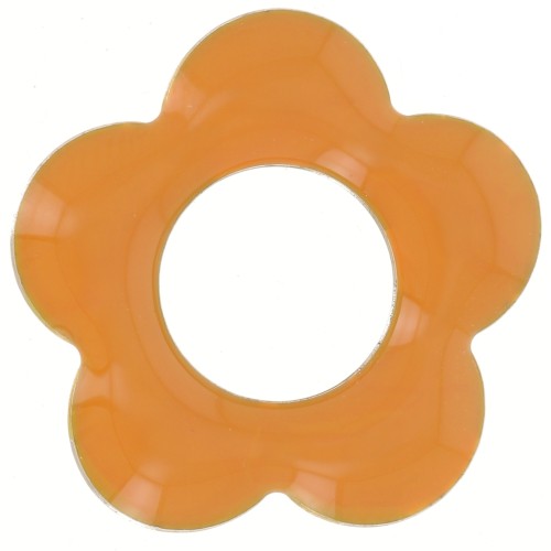 Pendenti a forma di fiore in metallo e resina epossidica da 18 mm - Mustard x4