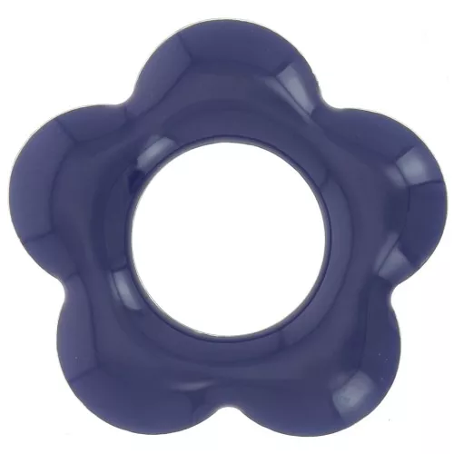 Pendenti a forma di fiore in metallo e resina epossidica da 18 mm - Blu notte x4