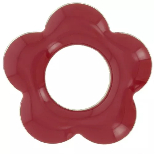 Pendenti a forma di fiore in metallo e resina epossidica da 18 mm - Rosso scuro x4