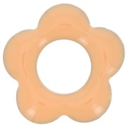 Pendenti a forma di fiore in metallo e resina epossidica da 18 mm - Rosa chiaro x4