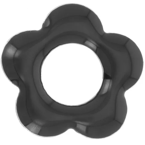 Pendenti a forma di fiore in metallo e resina epossidica da 18 mm - Nero x4