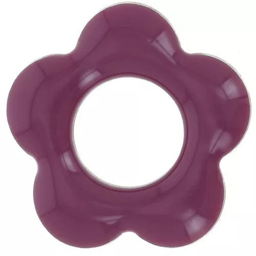 Pendenti a forma di fiore in metallo e resina epossidica da 18 mm - Lilla x4