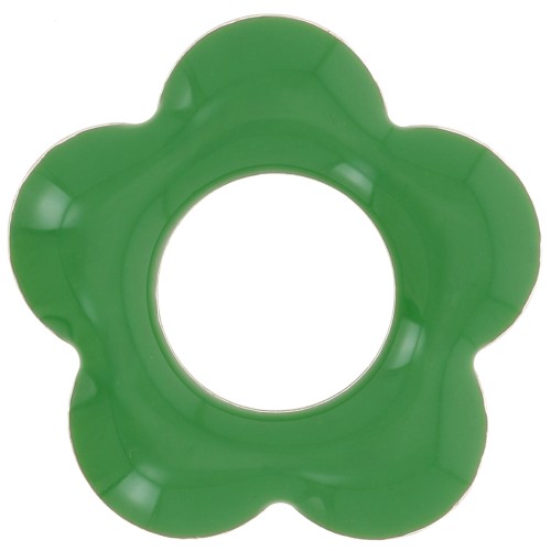 Pendenti a forma di fiore in metallo e resina epossidica da 18 mm - Verde x4