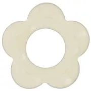 Crema - Pendentifs fleur 18 mm en métal et résine époxy - Crème x4 Pendentifs fleur 18 mm en métal et résine époxy - Crème x4