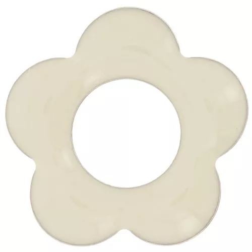 Pendenti a forma di fiore in metallo e resina epossidica da 18 mm - Crema x4