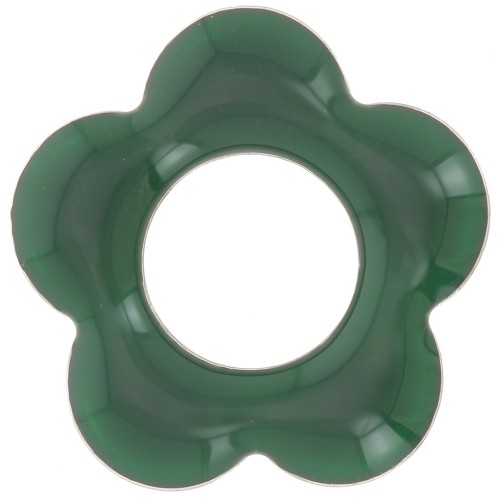 Pendenti a forma di fiore in metallo e resina epossidica da 18 mm - Verde abete x4