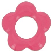 Pendenti a forma di fiore in metallo e resina epossidica da 18 mm - Rosa fluorescente x4