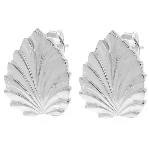 Orecchini a foglia 17,5x15,5 mm con anello aperto - Placcatura in argento x2