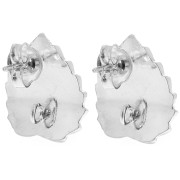 Orecchini a foglia 17,5x15,5 mm con anello aperto - Placcatura in argento x2