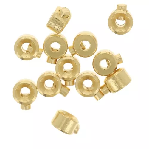 Schiaccini rotondi 3x2 mm - 2 in 1 - Dorato x4