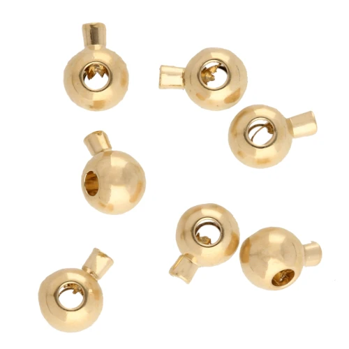 Schiaccini rotondi 3 mm - 2 in 1 - Dorato x4