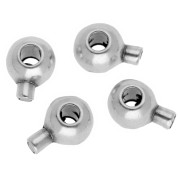 Perline rotonde schiacciabili 3,5 mm - 2 in 1 - Placcatura argento fine invecchiato x4