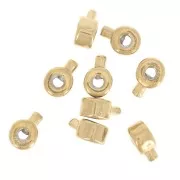 Schiaccini 2 in 1 3x2 mm i - Acciaio inossidabile 316 Dorato x4