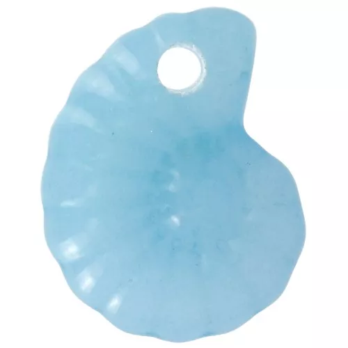Pendente a spirale in pietra semipreziosa colorata 20x16 mm - Aqua Jade x1
