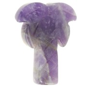 Pendente a forma di palma 28x22 mm in pietra semipreziosa - Ametista x1|raw }}