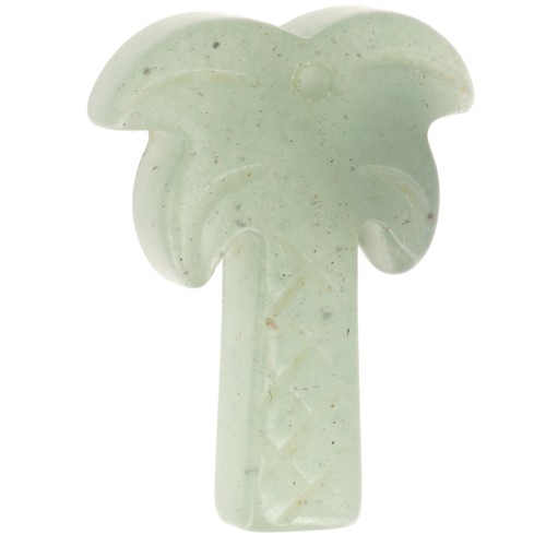 Pendente a forma di palma 28x22 mm in pietra semipreziosa - Avventurina x1