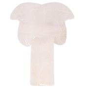 Pendente a forma di palma 28x22 mm in pietra semipreziosa - Quarzo rosa x1