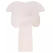 Pendente a forma di palma 28x22 mm in pietra semipreziosa - Quarzo rosa x1