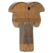 Pendente a forma di palma 28x22 mm in pietra semipreziosa - Occhio di tigre x1