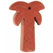 Pendente a forma di palma 28x22 mm in pietra semipreziosa - Diaspro rosso x1