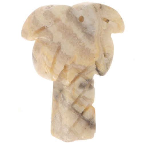 Pendente a forma di palma 28x22 mm in pietra semipreziosa - Agata matta x1